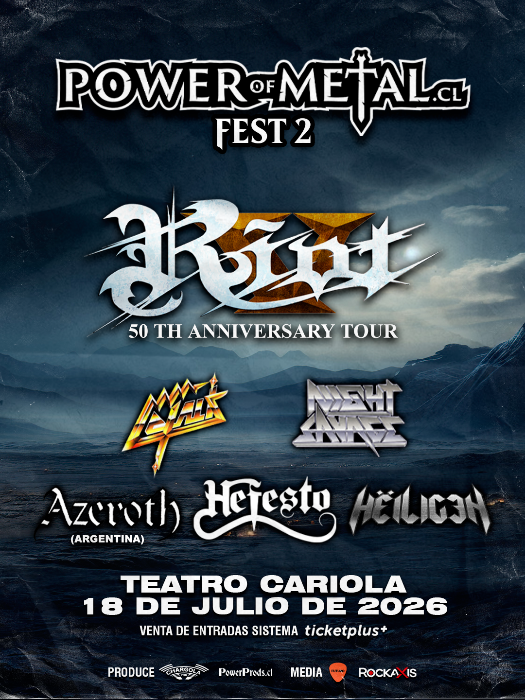 Riot V regresa a Chile encabezando la segunda edición de PowerOfMetal.CL Fest